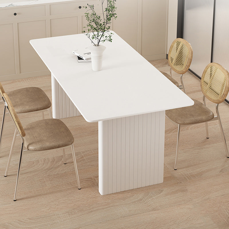 Modern 1/2/5/7 Pieces Dining Chairs Set Rectangle Stone Furniture in White