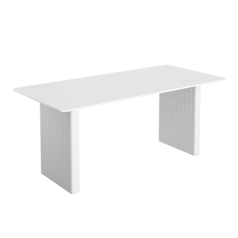 Modern 1/2/5/7 Pieces Dining Chairs Set Rectangle Stone Furniture in White