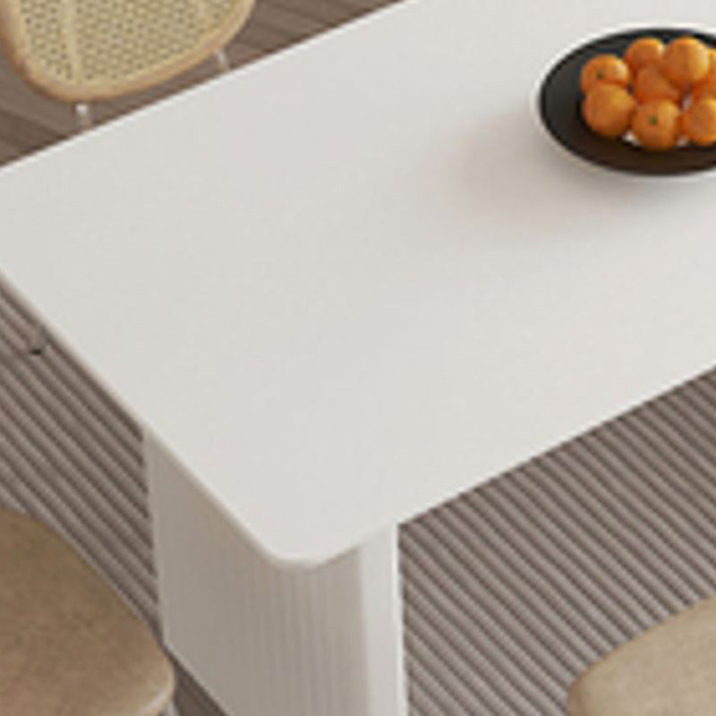 Modern 1/2/5/7 Pieces Dining Chairs Set Rectangle Stone Furniture in White