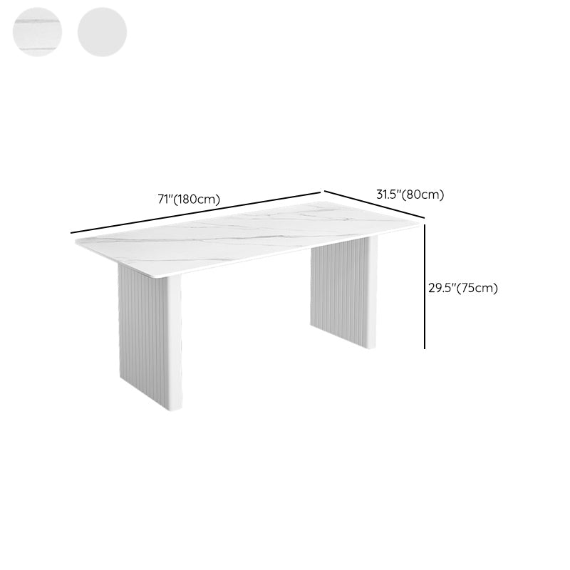 Modern 1/2/5/7 Pieces Dining Chairs Set Rectangle Stone Furniture in White