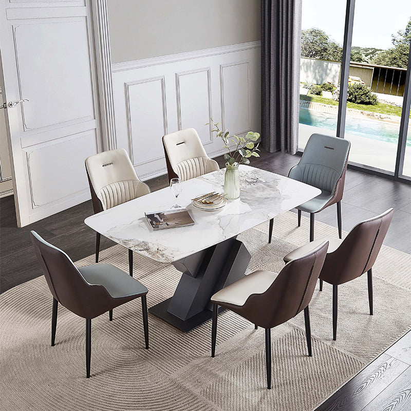 Modern Rectangle Dining Table Set 1/4/5/7 Pieces Dinette Set for Home