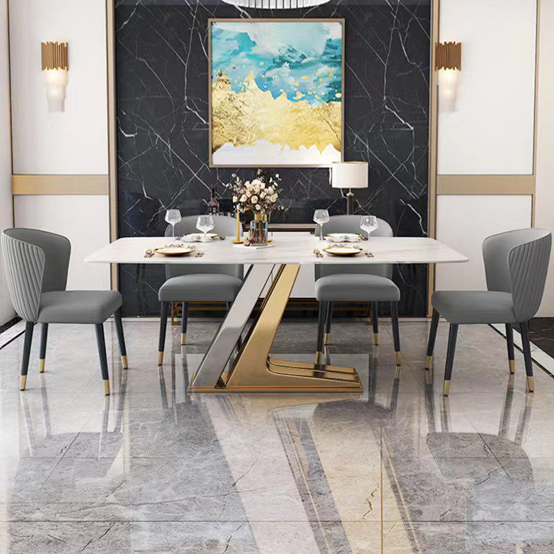 Glam Dinette Table Set with Padded Chairs 1/2/5 Pieces Glossy White Dining Set