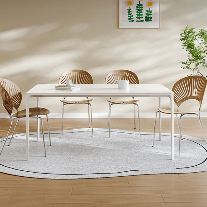 Modern White Dining Table Set 1/4/5 Pieces Dinette Set with Metal Chairs