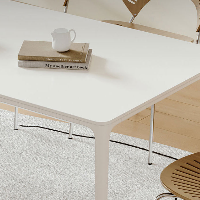 Modern White Dining Table Set 1/4/5 Pieces Dinette Set with Metal Chairs