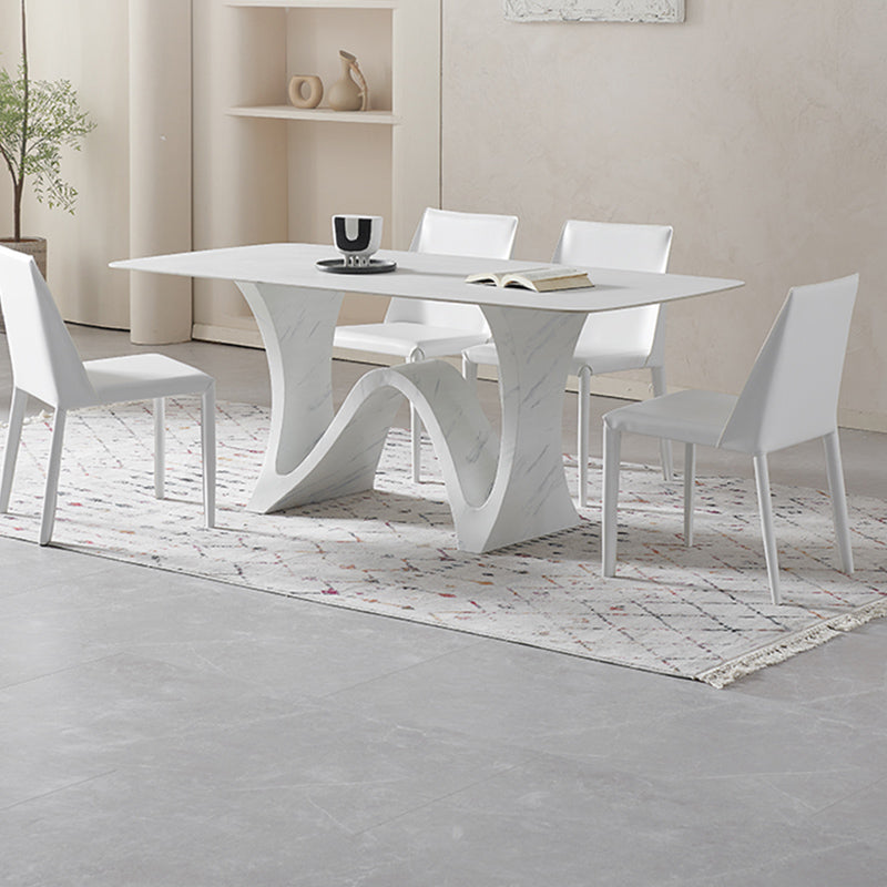 White Modern Dining Table Set 1/5/7 Pieces Dinette Set for Dining Room