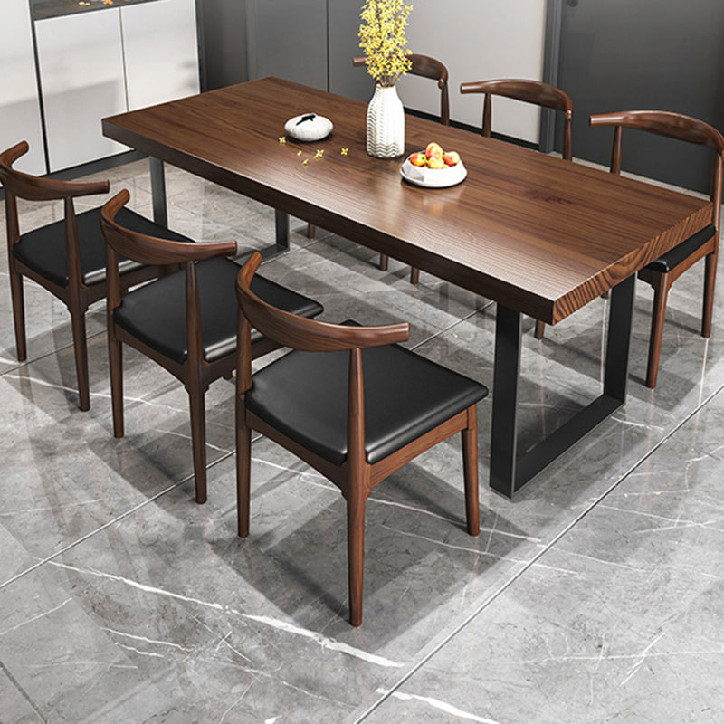 Brown Solid Wood Industrial Dining Table Set 1/2/5/7 Pcs Dinette Set for Home