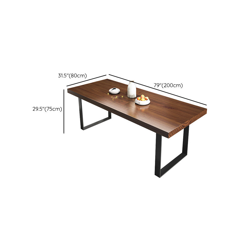 Brown Solid Wood Industrial Dining Table Set 1/2/5/7 Pcs Dinette Set for Home