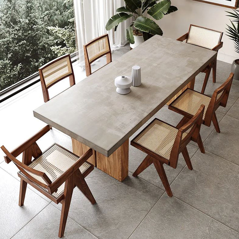 Solid Wood Industrial Dining Table Set 1/2/5/7 Pcs Dinette Set for Dining Room