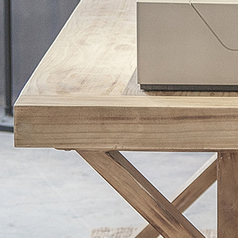 Distressed Pine Wood Dining Set 1/2 Pieces Industrial Dinette Set for Home