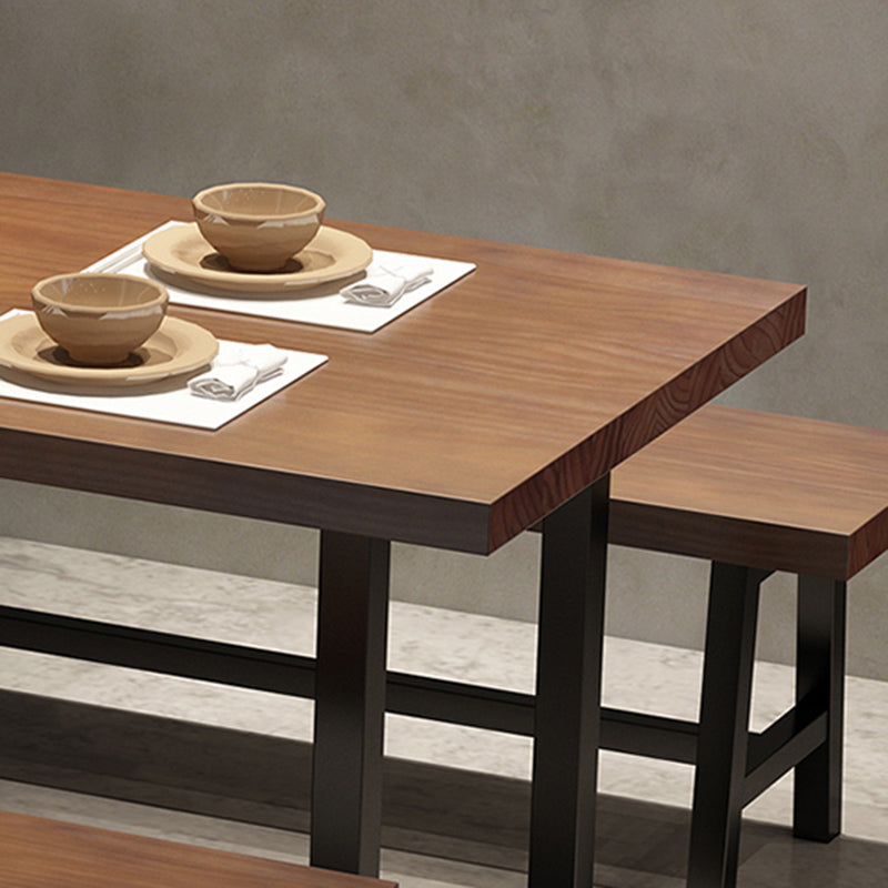 Brown Solid Wood Furniture with Chairs 1/2/3/5 Pcs Industrial Dinette Set