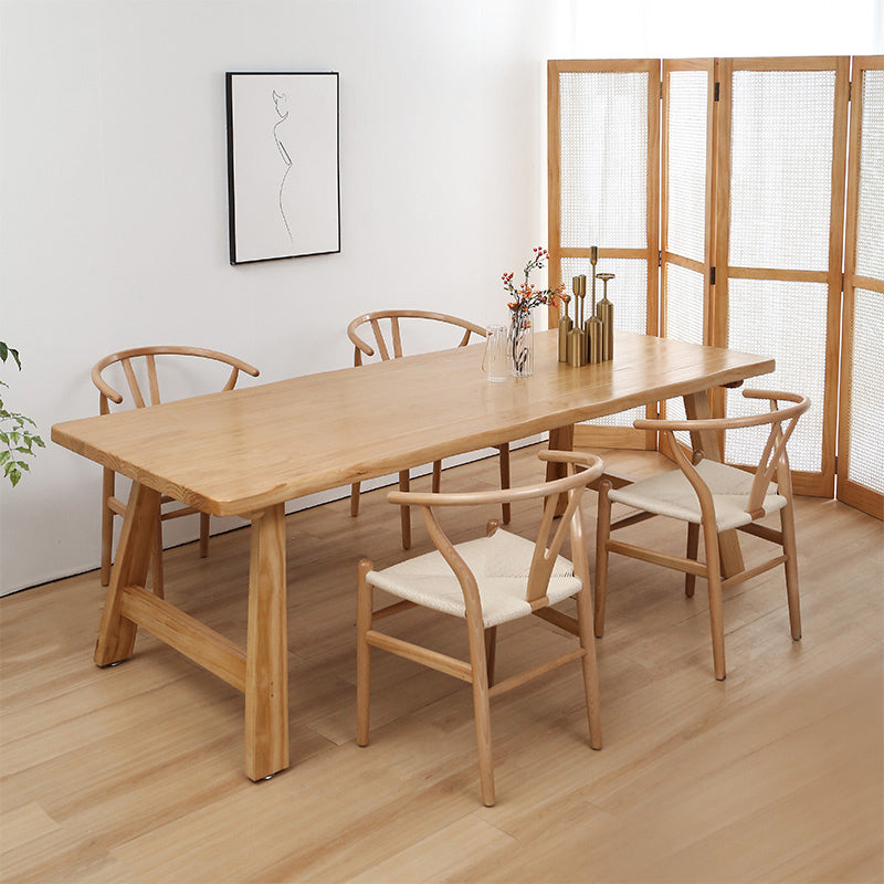 Contemporary Solid Wood Furniture 1/2/5/7 Pcs Dining Room Table Set in Natural