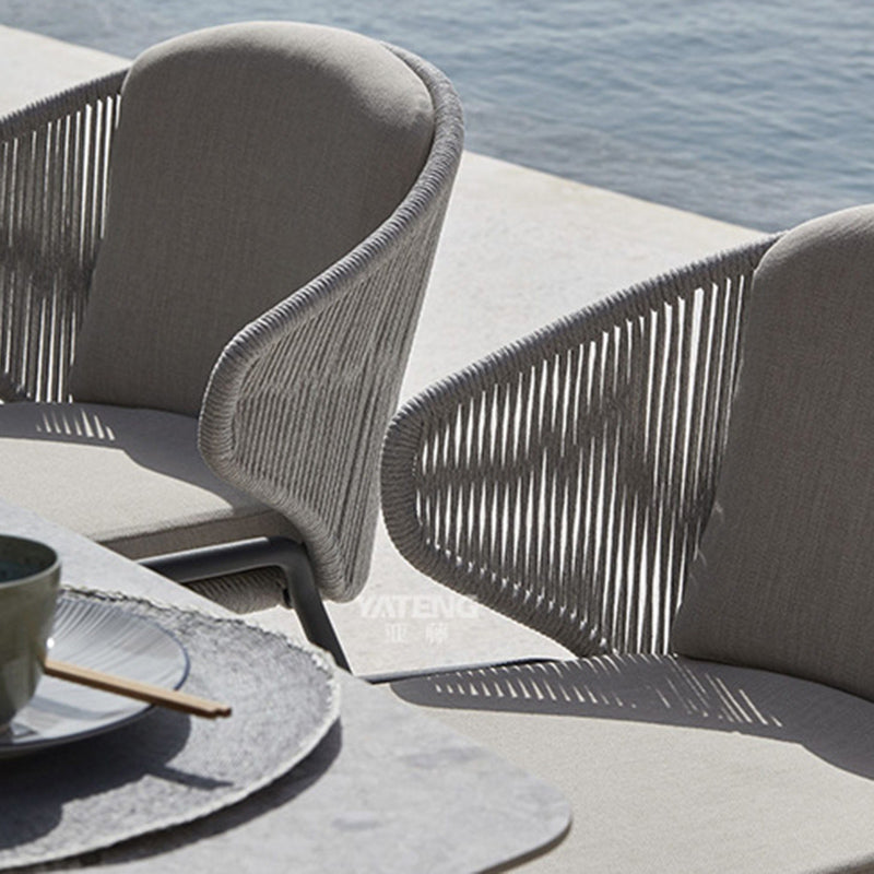 Bohemian Style 1/2/3/7 Pieces Dining Set Stone Dining Table Set for Outdoor