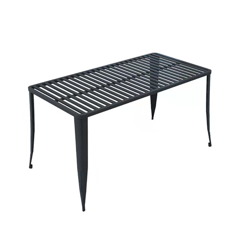 Modern Matte Finish Dining Table Set 1/5/7 Pcs Metal Dining Set