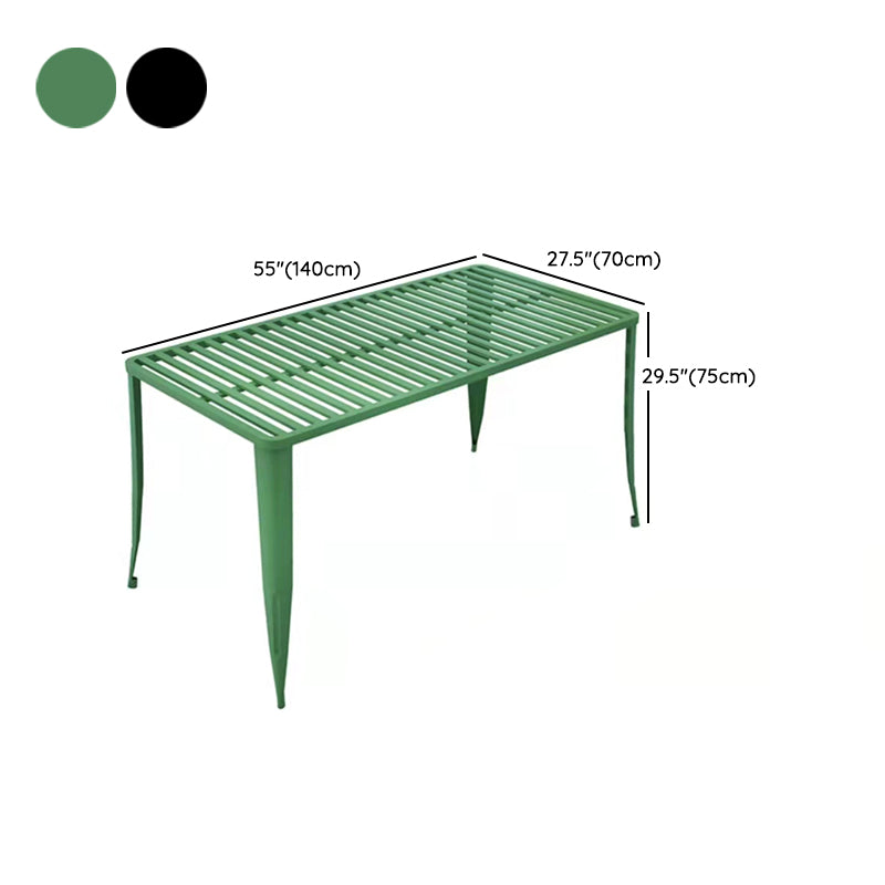 Modern Matte Finish Dining Table Set 1/5/7 Pcs Metal Dining Set