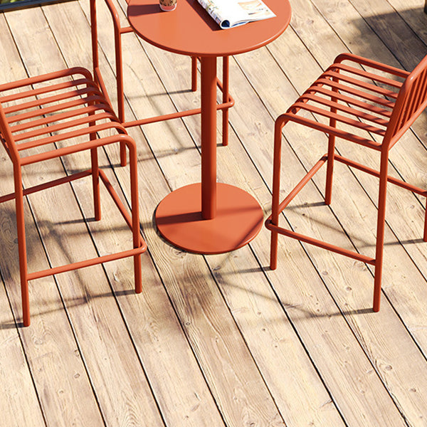 Contemporary Round Bar Table Set 1/3/4 Pcs Metal Bar Height Set