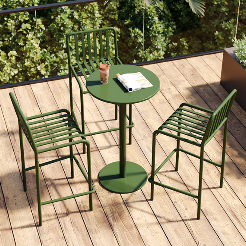 Contemporary Round Bar Table Set 1/3/4 Pcs Metal Bar Height Set