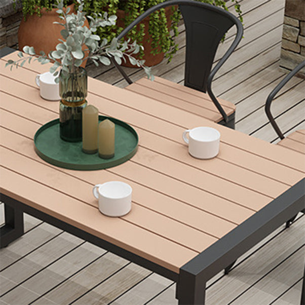 Modern Style 1/3/5/7 Pieces Metal Dining Set Reclaimed Wood Table Set for Outdoor