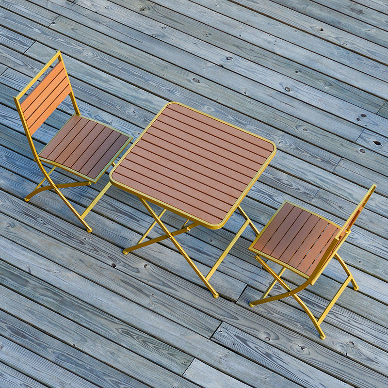 Modern Style 1/3 Pieces Metal Picnic Table Reclaimed Wood Picnic Table Set