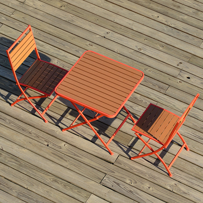 Modern Style 1/3 Pieces Metal Picnic Table Reclaimed Wood Picnic Table Set