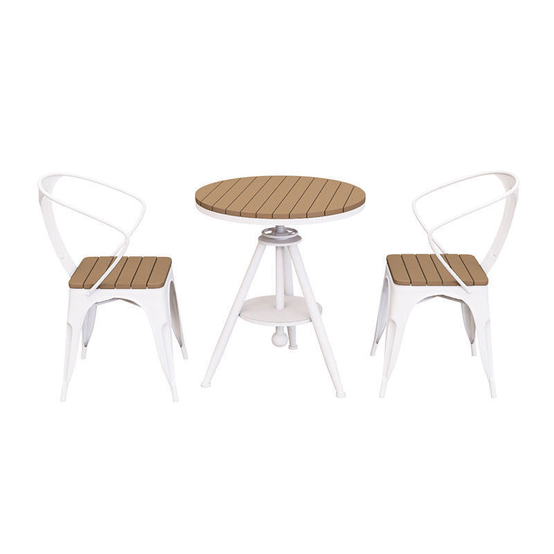 Modern Style 1/2/3/5 Pieces Metal Dining Set Reclaimed Wood Table Set