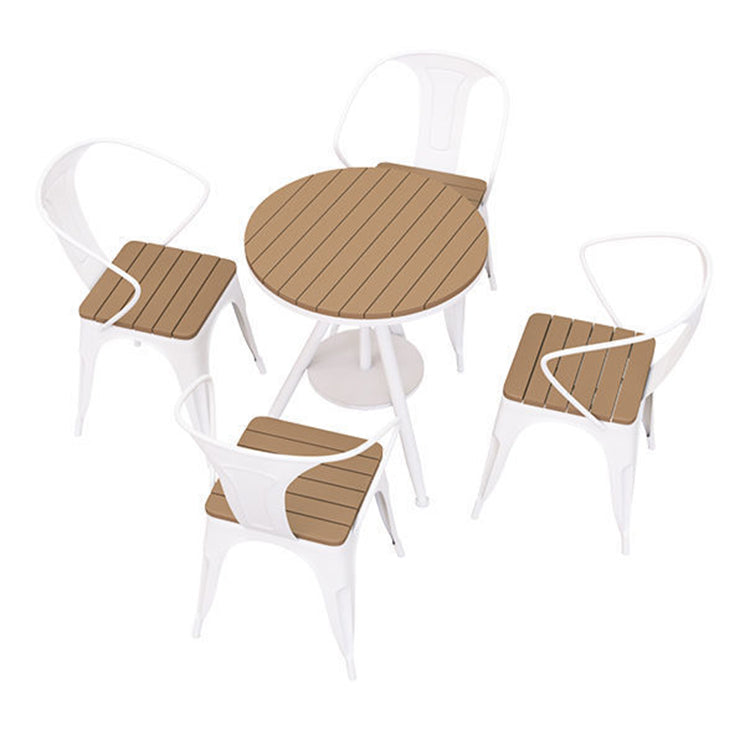 Modern Style 1/2/3/5 Pieces Metal Dining Set Reclaimed Wood Table Set