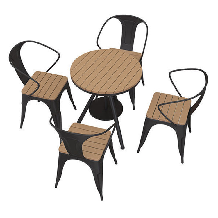 Modern Style 1/2/3/5 Pieces Metal Dining Set Reclaimed Wood Table Set