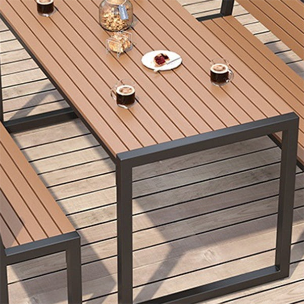 Modern Style 1/3 Pieces Metal Dining Set Reclaimed Wood Table Set