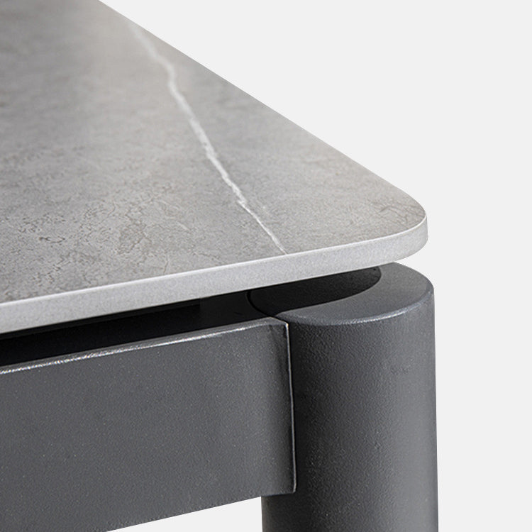 Modern Style 1/2/5 Pieces Metal Dining Set Stone Table Set for Outdoor