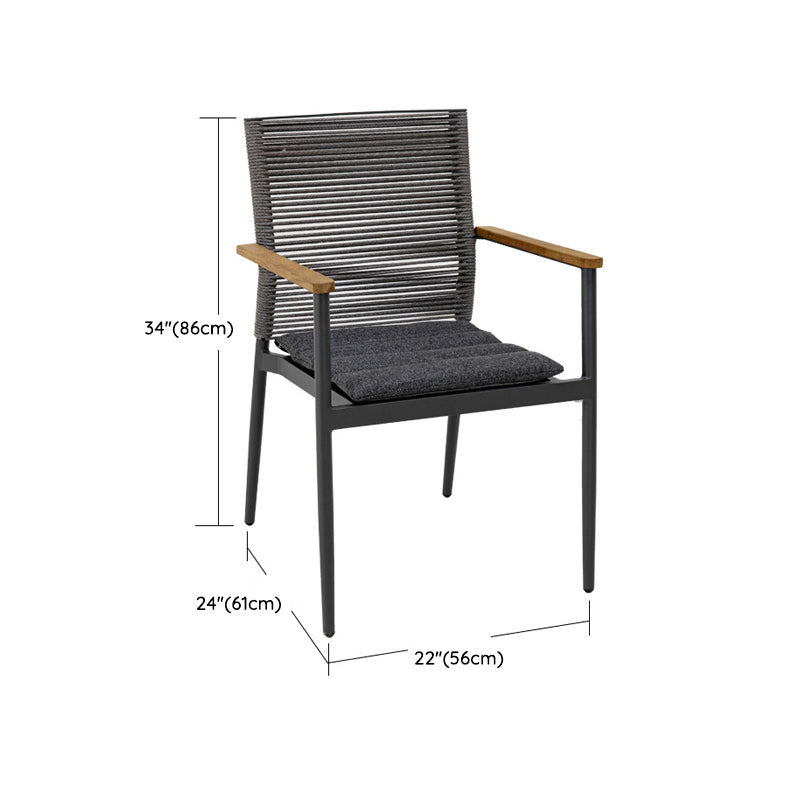 Modern Style 1/2/5 Pieces Metal Dining Set Stone Table Set for Outdoor