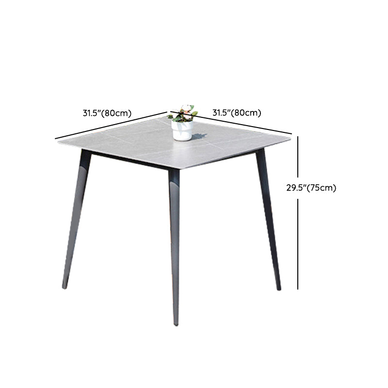 Modern Style 1/2/5 Pieces Metal Dining Set Stone Table Set for Outdoor