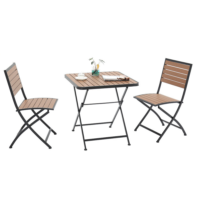 Modern 1/3 Pieces Metal Picnic Table Reclaimed Wood Picnic Table Set