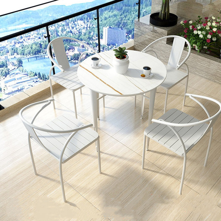 Modern 1/5/7 Pieces Metal Dining Set Stone Table Set for Outdoor