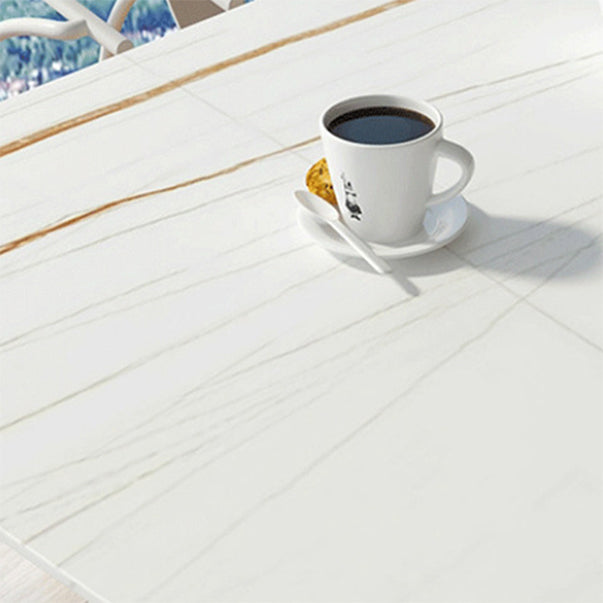 Modern 1/5/7 Pieces Metal Dining Set Stone Table Set for Outdoor