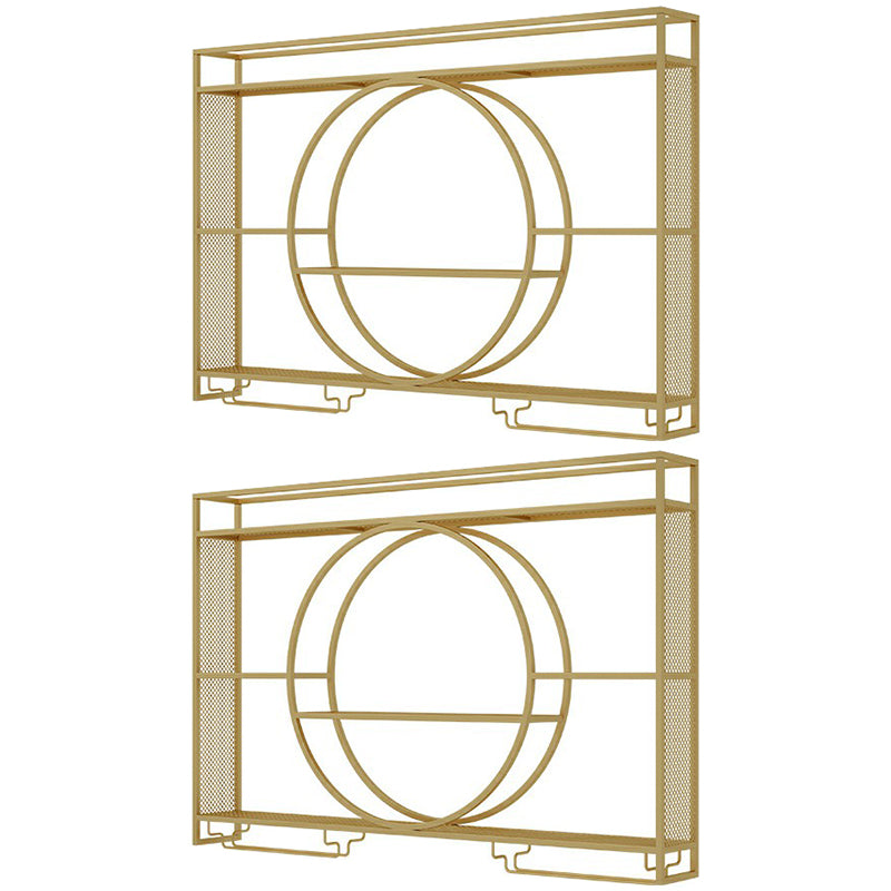 Modern Wall Mounted Wine Rack Metal Wine Bottle & Glass Rack without Light