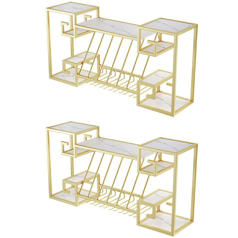 Wall Mounted Wine Rack Metal Wine Bottle & Glass Rack for Dining Room