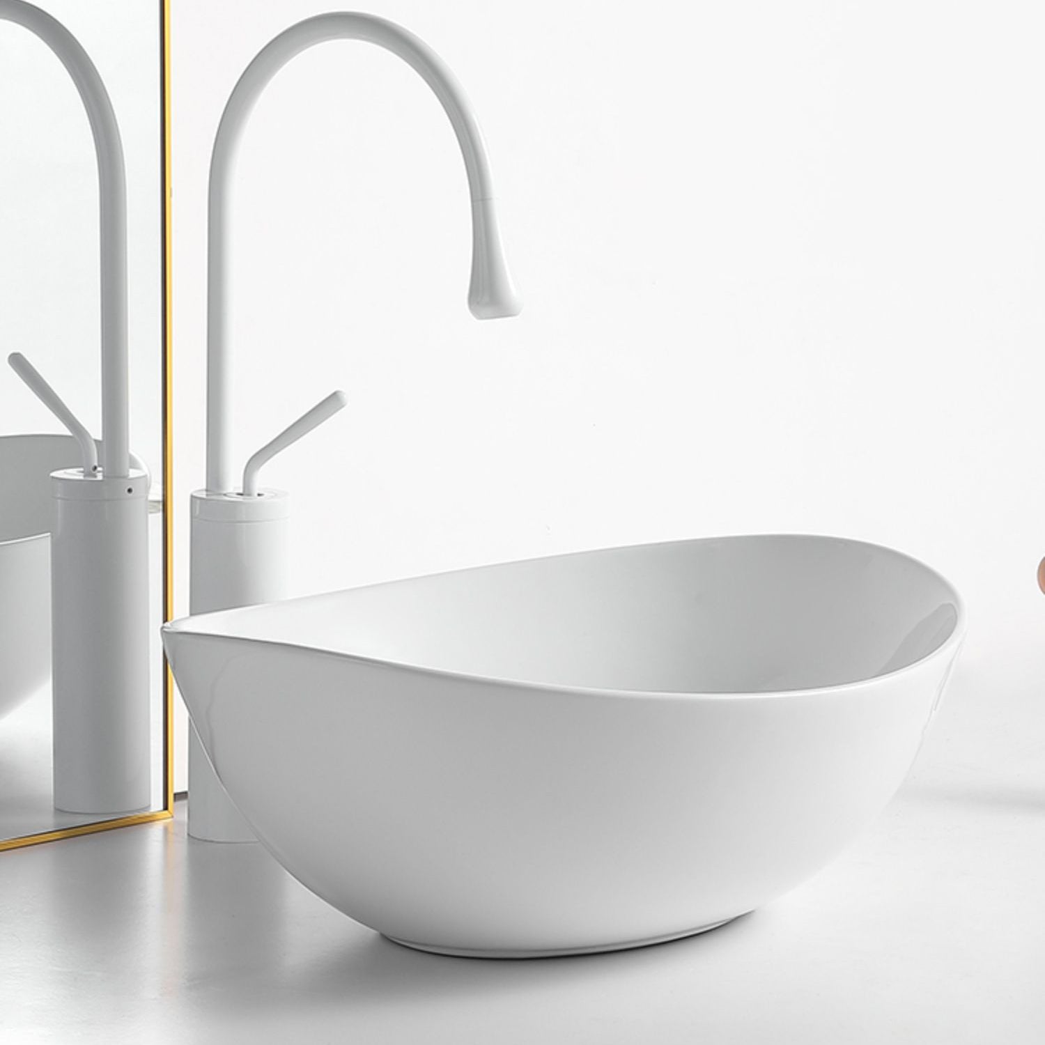 White Trough Bathroom Sink Modern Porcelain Trough Bathroom Sink