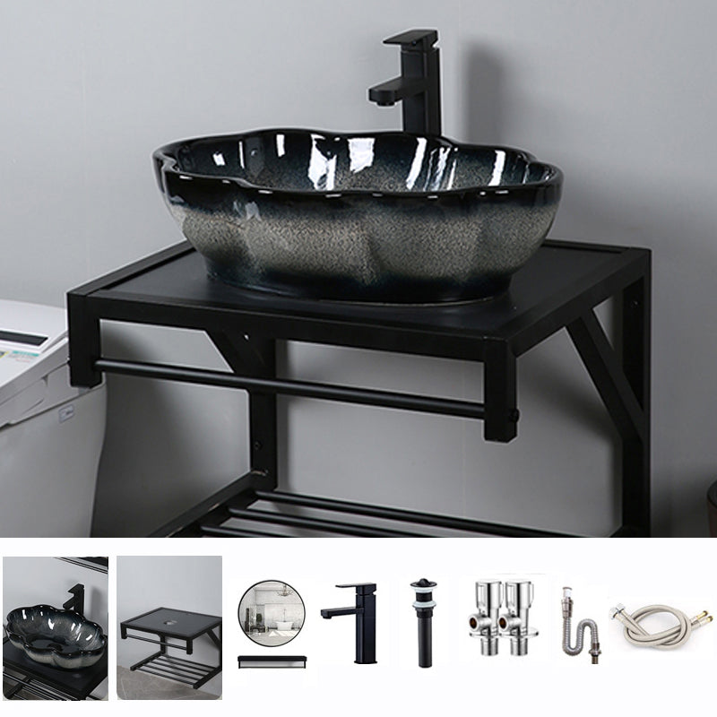 Traditional Vessel Bathroom Sink Specialty Vitreous China with Faucet Vessel Sink