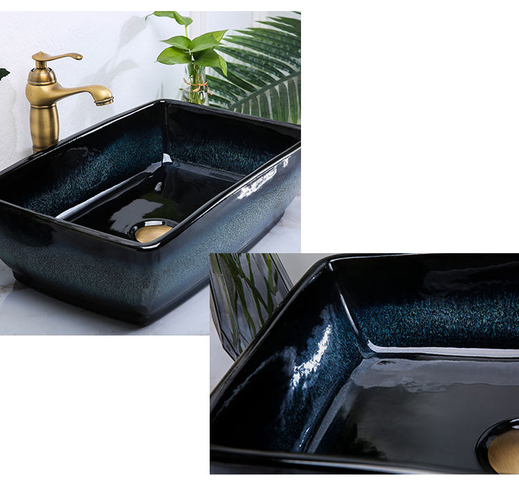 Traditional Vessel Bathroom Sink Specialty Vitreous China with Faucet Vessel Sink