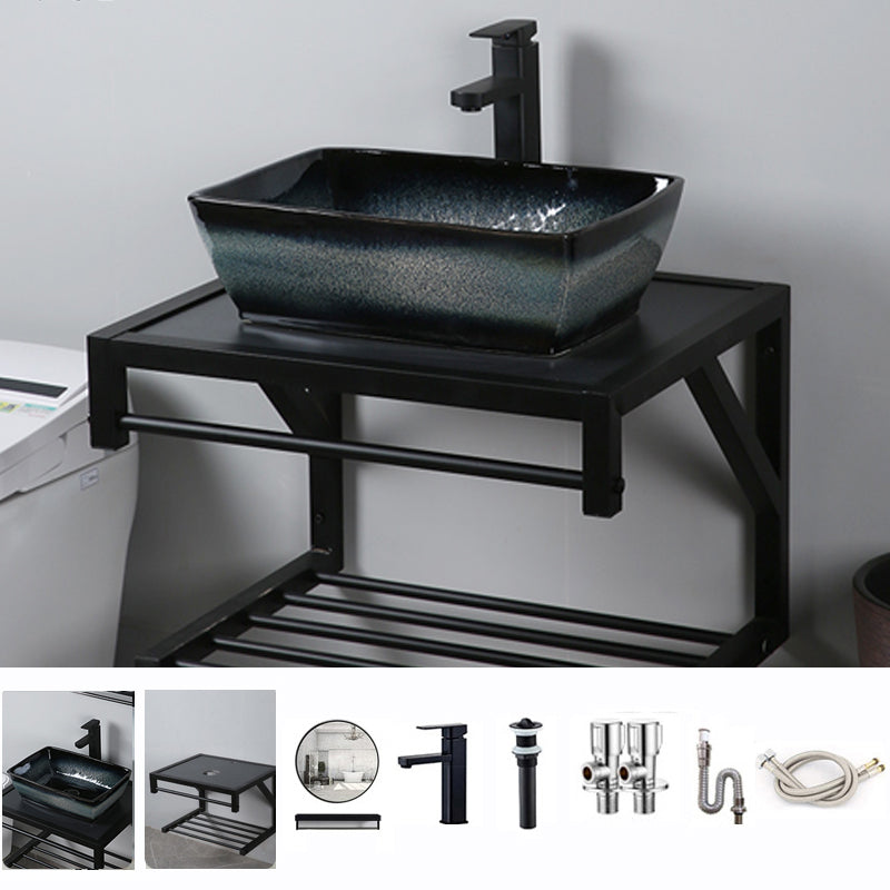Traditional Vessel Bathroom Sink Specialty Vitreous China with Faucet Vessel Sink