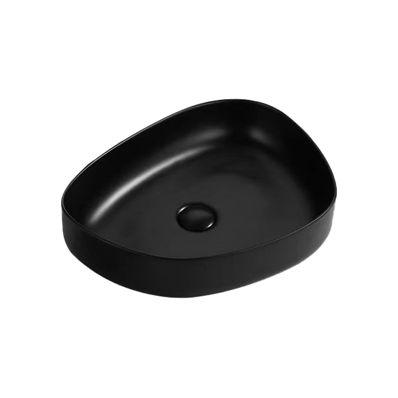 Contemporary Bathroom Sink Porcelain Specialty Vessel Bathroom Sink with Pop-Up Drain