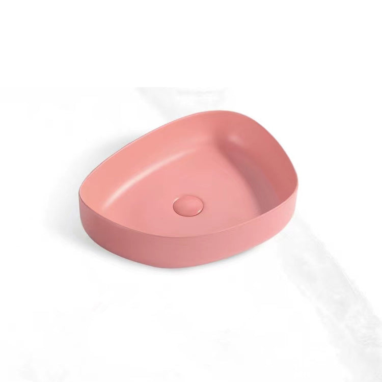 Contemporary Bathroom Sink Porcelain Specialty Vessel Bathroom Sink with Pop-Up Drain