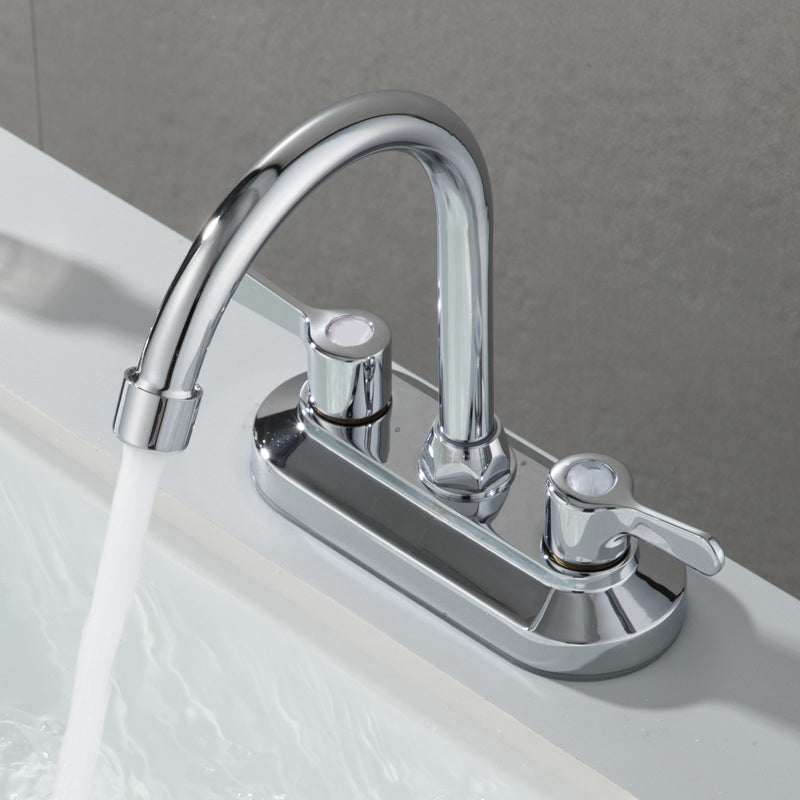 Contemporary Knob Handle Faucet Swivel Spout Bathroom Faucet