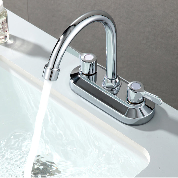 Contemporary Knob Handle Faucet Swivel Spout Bathroom Faucet