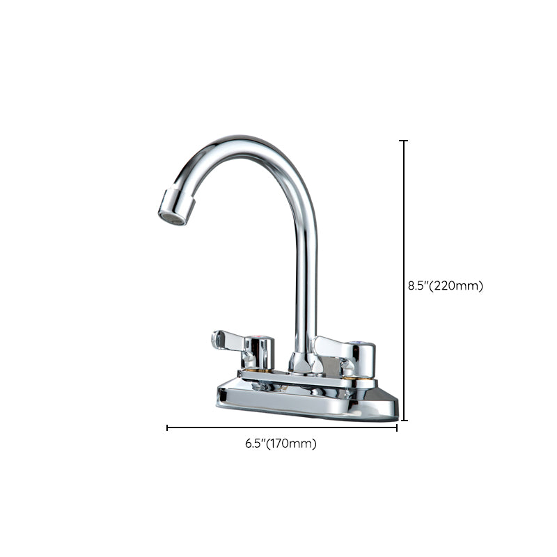 Contemporary Knob Handle Faucet Swivel Spout Bathroom Faucet
