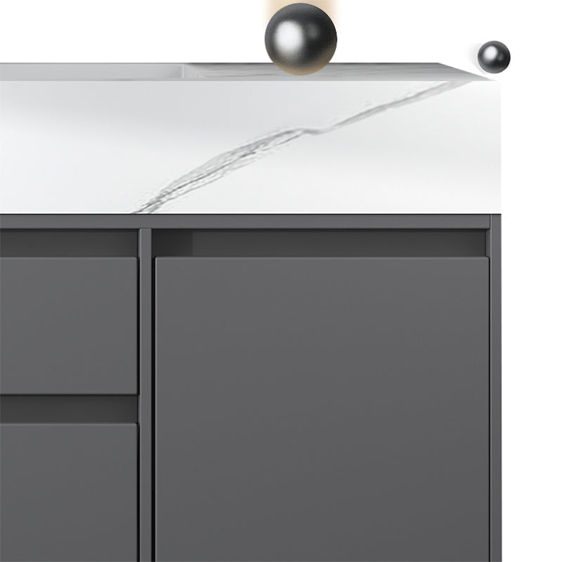 Modern Bathroom Vanity Set Mirror Included Rectangular Sink Drawer Sink Vanity