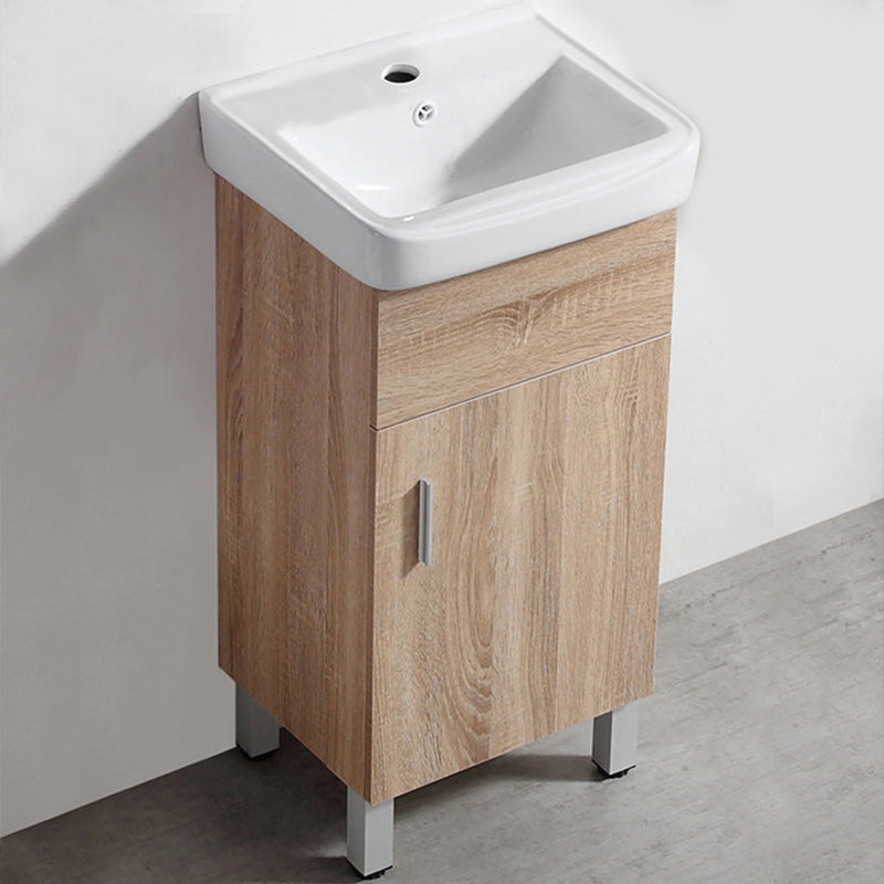 Mirror Vanity Wood Freestanding Rectangle 2 Doors Bathroom Vanity with Single Sink