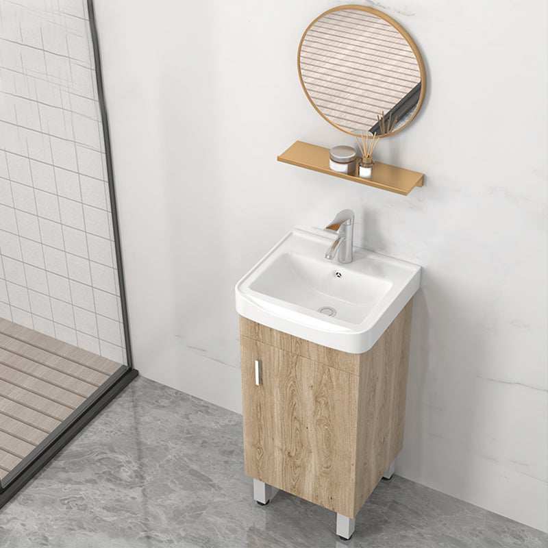 Mirror Vanity Wood Freestanding Rectangle 2 Doors Bathroom Vanity with Single Sink