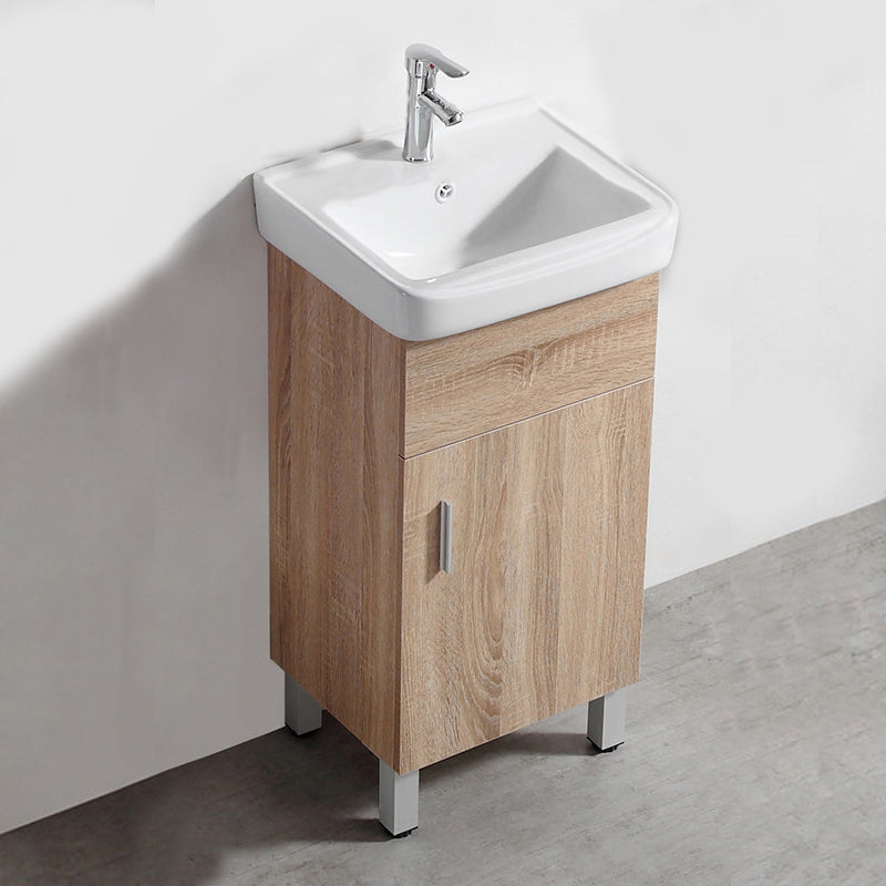 Mirror Vanity Wood Freestanding Rectangle 2 Doors Bathroom Vanity with Single Sink