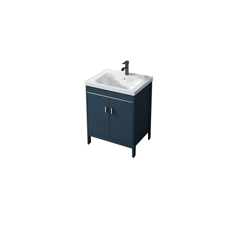 Contemporary Blue Sink Cabinet Metal Mirror Cabinet Bathroom Vanity Cabinet