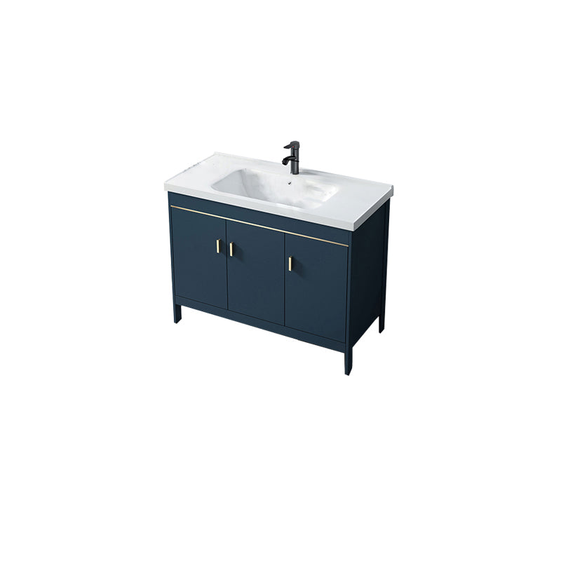 Contemporary Blue Sink Cabinet Metal Mirror Cabinet Bathroom Vanity Cabinet